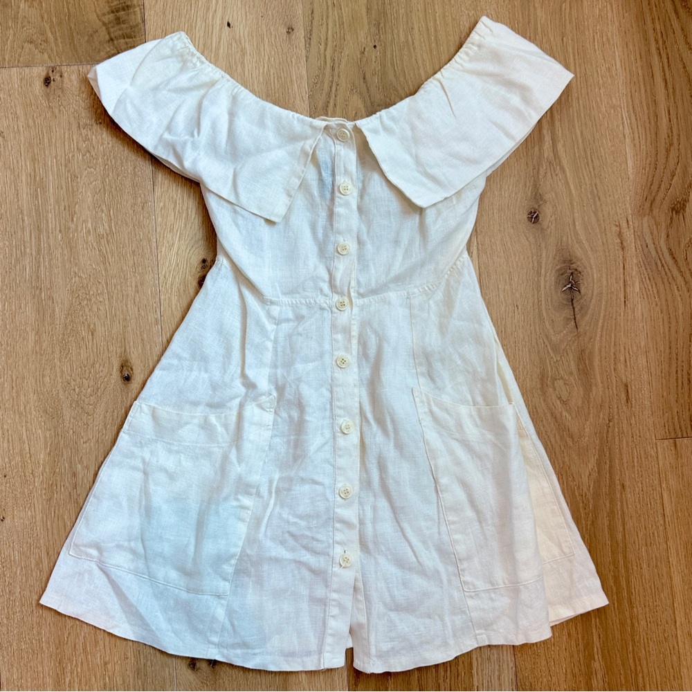 Reformation Botanica Linen Midi Dress White Size 4 Bridal Shower Coastal Cottage - Picture 3 of 9